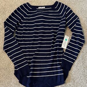 Pink Clover Navy and White Striped Sweater